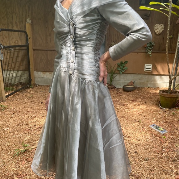 Watters and Watters Silver Formal Dress - Picture 8 of 10